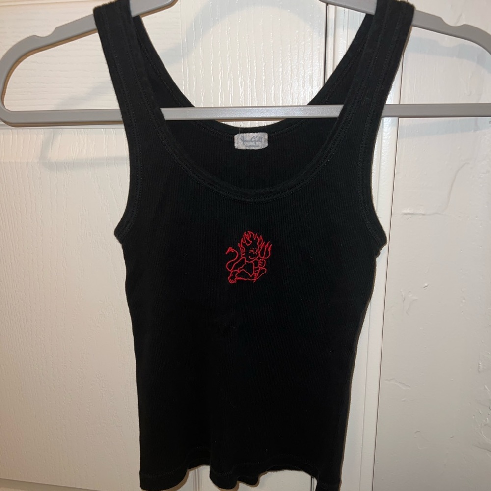 John Galt black devil tank top